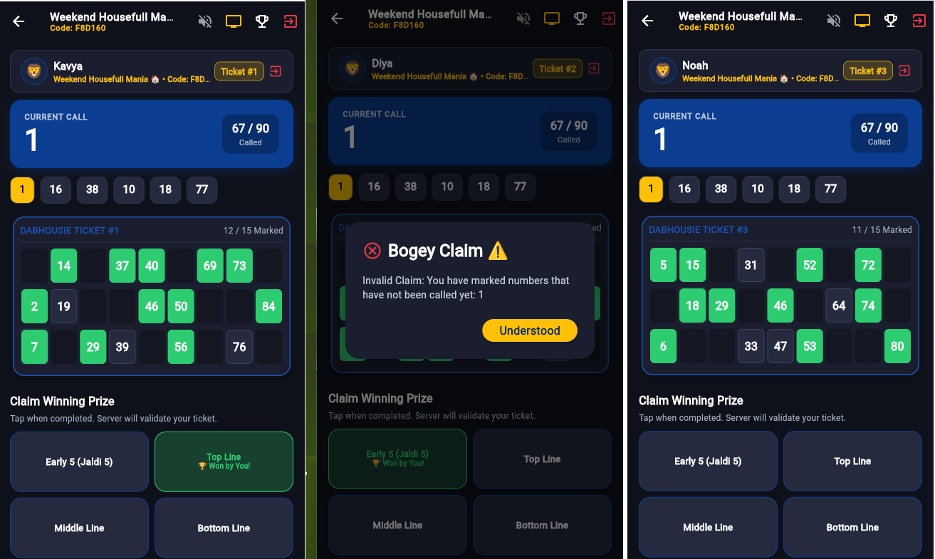 DabHousie Real-Time Multiplayer Sync & Claim Validation